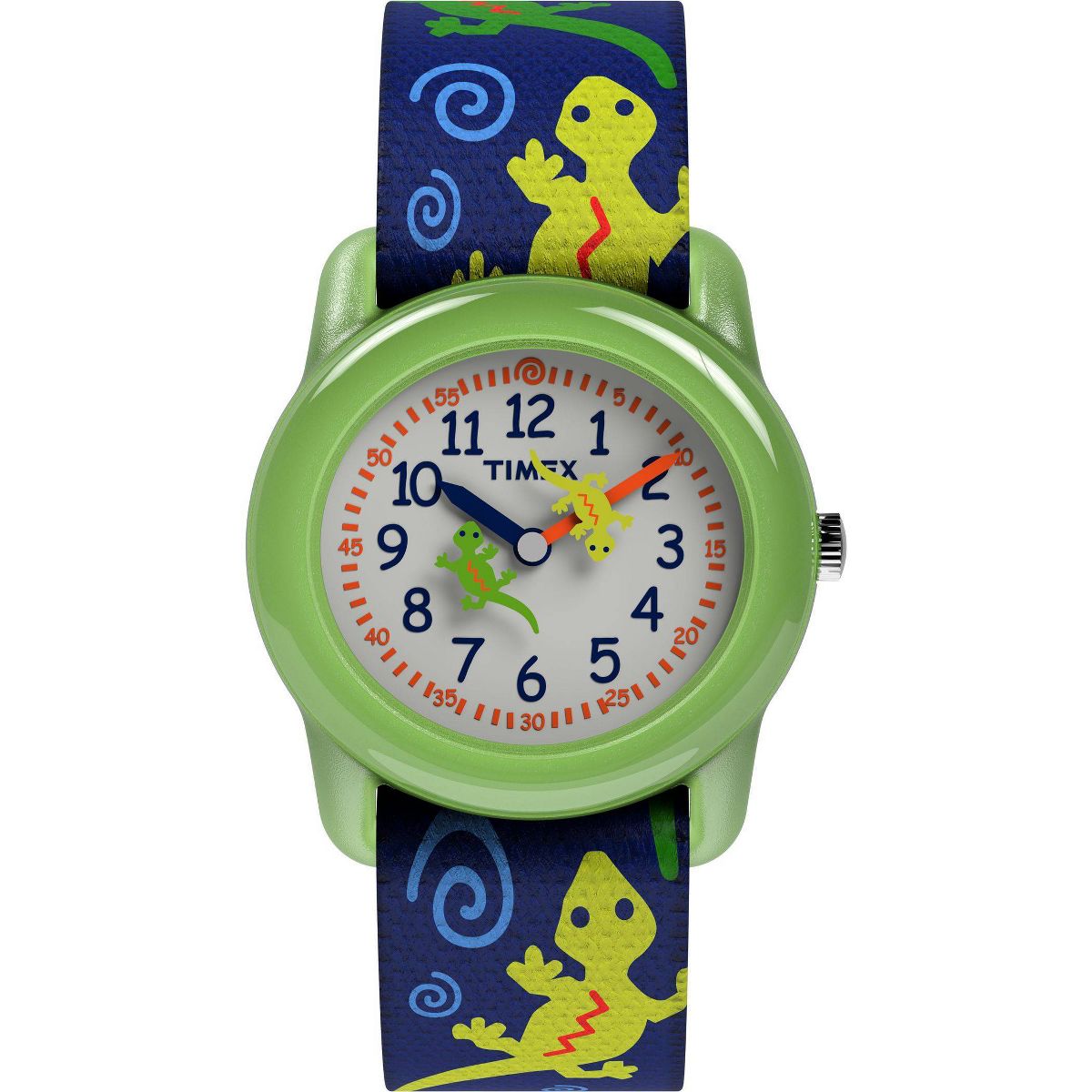 Kids Timex Time Teacher Gecko Watch with Fabric Strap - Green/Blue T72881 - thumbnail 4