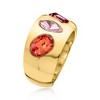 Ross-Simons 14kt Yellow Gold-Plated Ring With Simulated Tonal-Pink and Red Gemstones - 3 of 4