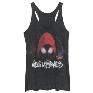 Women's Marvel Spider-Man: Into the Spider-Verse Hooded Miles Racerback Tank Top - 1 of 3