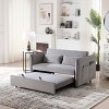 NicBex 3 in 1 Convertible Sofa Bed Loveseat Couch with Pull Out Bed & Side Pockets,Upholstered Velvet Sleeper Sofa for Living Room,Bedroom - 3 of 4