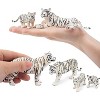 6-Piece Realistic White Tiger Figurine Family Set with Cubs, Jungle Animal Educational Toy & Cake Topper Gift for Kids - 3 of 4