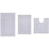 Set of 3 Classy Bathmat Collection White Cotton Tufted Bath Rug - Home Weavers - 2 of 4