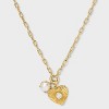Beloved + Inspired 14K Gold Dipped Cubic Zirconia Heart and Pearl Charm Necklace - Gold - 2 of 4