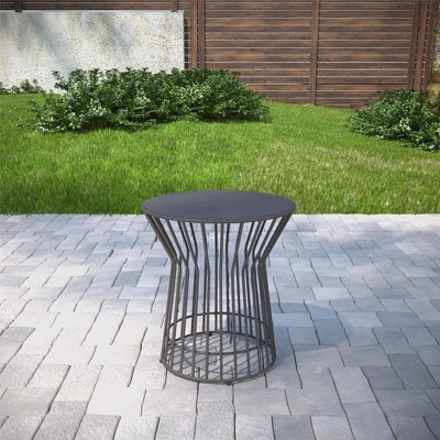 Photo 1 of Novogratz 88068CHC1E Poolside Gossip Collection Roberta OutdoorIndoor Charcoal Patio Side Table charcoal