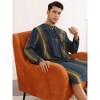 Lars Amadeus Men's V-Neck Button Long Sleeves Striped Print Nightgown - 2 of 4