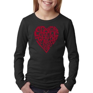 LA Pop Art Girl's Word Art Long Sleeve - Crazy Little Thing Called Love - 1 of 4