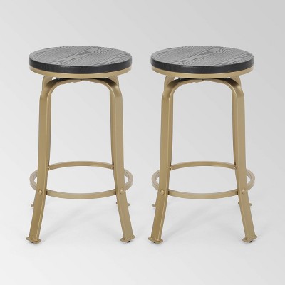Set of 2 Skyla Modern Industrial Swivel Counter Height Barstool - Christopher Knight Home