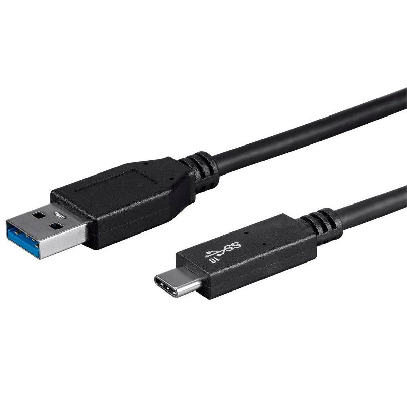 Monoprice USB C to USB A 3.1 Gen 2 Cable - 1 Meter (3.3 Feet) - Black | Fast Charging, 10Gbps, 3A, 30AWG, Type C, Compatible with Xbox One / VR /, 1 of 7
