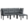 vidaXL 4 Piece Patio Lounge Set Black and Gray Poly Rattan - 3 of 4