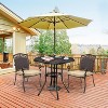 VINGLI 32 Inch Outdoor Patio Table with Umbrella Hole, Cast Aluminum Round Patio Dining Table Bistro Table for Backyard, Garden, Patio, Porch - 2 of 4