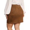 Agnes Orinda Women's Plus Size Faux Suede High Waist Bodycon Skirts - 4 of 4