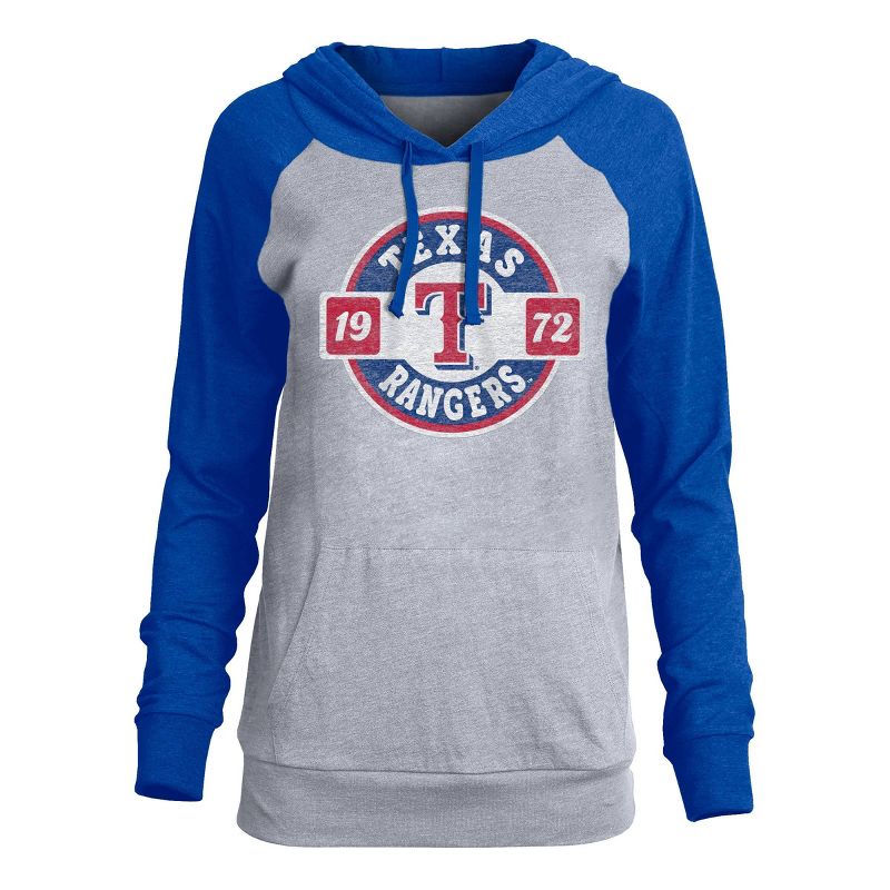 MLB Texas Rangers Women&#39;s Lightweight Bi-Blend Hooded T-Shirt, 1 of 3
