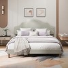 Gulches King Size Upholstered Platform Bed Frame with Adjustable Headboard, Linen Fabric Padded, Modern Style,Easy Assembly, Beige - 3 of 4