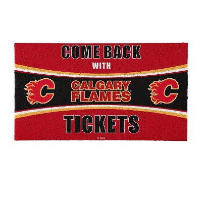 Evergreen Come Back with Tickets Calgary Flames 28" x 16" Woven PVC Indoor Outdoor Doormat