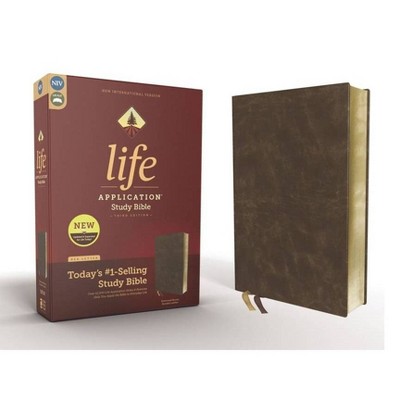 Niv, Life Application Study Bible, Third Edition, Bonded Leather, Brown, Red Letter Edition - by  Zondervan (Leather Bound)