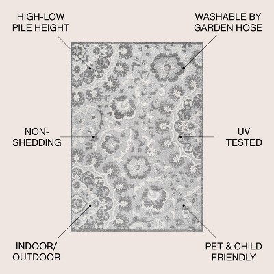 Modern Moroccan Medallion 4' x 6' Gray Synthetic Area Rug