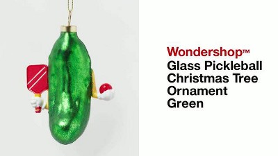 Glass Pickleball Christmas Tree Ornament Green - Wondershop™, 2 of 5, play video