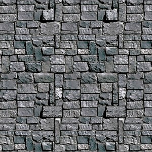 Beistle Stone Wall Backdrop - 4 ft x 30 ft - Gray - 1 of 1