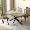 KWPZQEB Retro Extendable Dining Room Table, 55.11" -70.86" Wood Rectangle Expandable Dining Table with Iron Cross-Legs&Drawer for Kitchen, Dining Room - 3 of 4