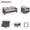 Buenhomino 7 Piece Wicker Outdoor Furniture Set with Comfy Cushions, High Back Patio Furniture Set with Swivel Rocking Chairs and Fire Pit Table - 3 of 4