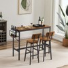 Garvee Bar Table and Chairs Set with Wine Bottle Storage Rack, Particleboard+Steel Industial High Bar Table with Chairs - 2 of 4