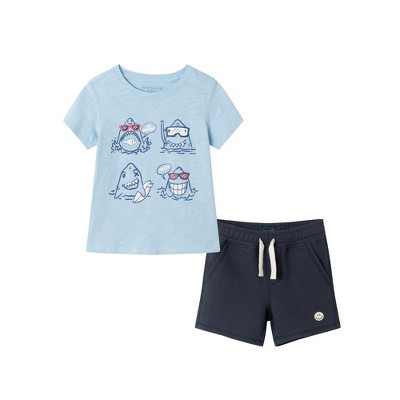 Andy & Evan  Toddler Short Sleeve Tee & French Terry Short Set