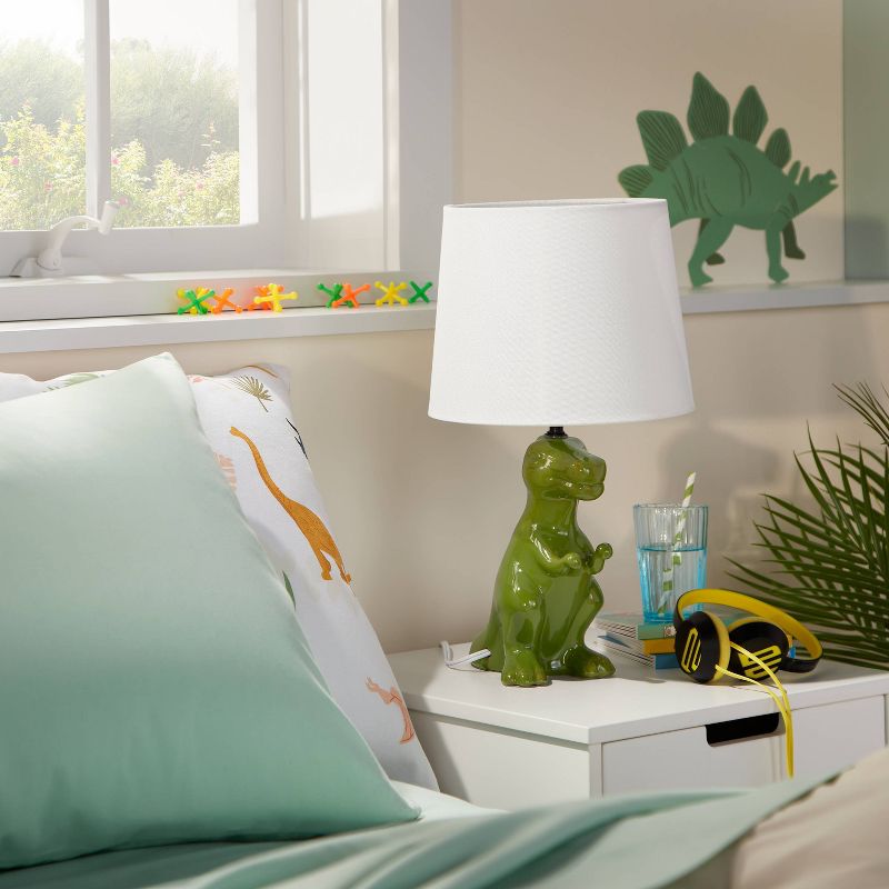 Dinosaur Kids' Table Lamp Green - Pillowfort™, 3 of 10