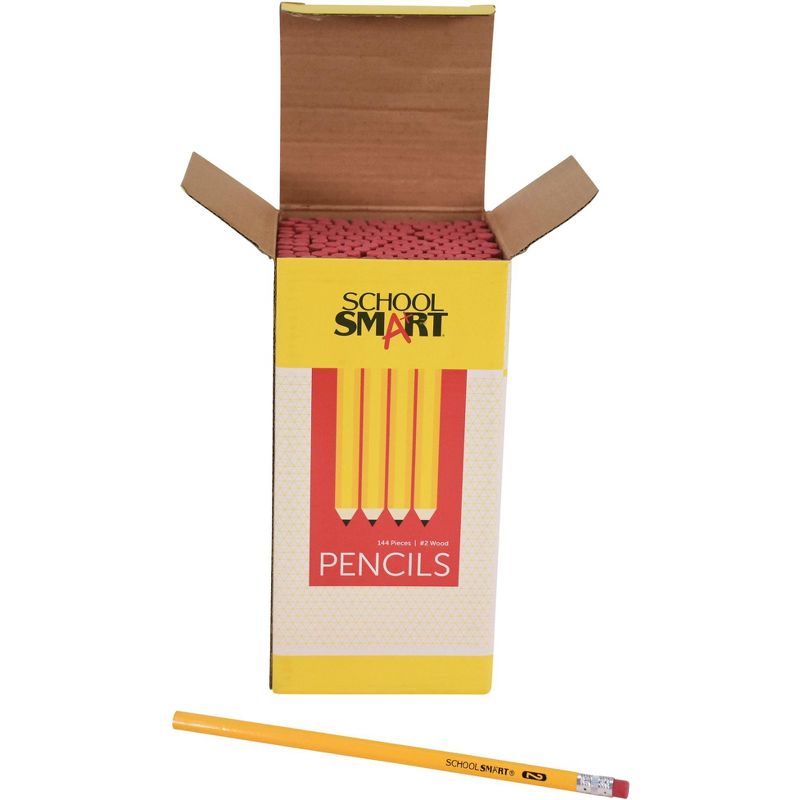 School Smart No 2 Pencils, Hexagonal with Latex-Free Erasers, Pack of 144, 5 of 6