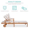 Best Choice Products 79x26in Acacia Wood Outdoor Chaise Lounge Chair w/ Adjustable Backrest, Table, Wheels - 3 of 4