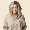 Dalix Strawberry Embroidered Fleece Cropped Hoodie Cold Fall Winter Women - 3 of 4