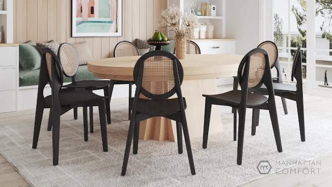 Set of 2 Versailles Round Dining Chairs Black/Natural - Manhattan Comfort, 2 of 11, play video