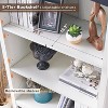 OKD 70" Storage Bookshelf-Bookcase with Adjustable Shelves & Barn Door, Farmhouse 5-Tier Storage Cabinet - 2 of 4