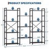 Triple Column 4 Tier Bookshelf, Bookcase with 11 Open Display Shelves, Rustic Industrial Book Case Wide Book Shelf for Book Storage  Organizer - 3 of 4
