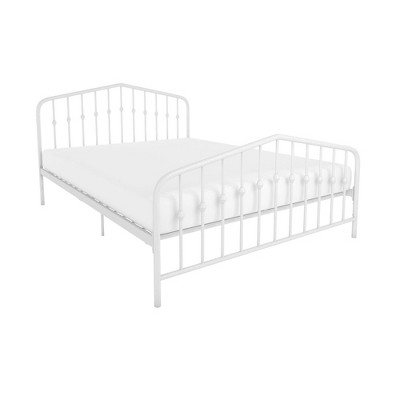 Bushwick Queen Warm Creamy White Metal Bed with Slats