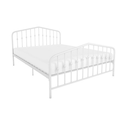 Queen Bushwick Metal Bed White, Novogratz Bed Frame Queen