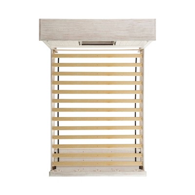 Rustic Cream Queen Storage Bed with Display Headboard