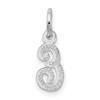 Black Bow Jewelry 14k White Gold, Sadie Collection, Mini Satin Script Initial E Charm - 3 of 4