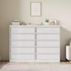 Garvee 5 Tall Wooden Drawer Dresser, Modern 5 Chest of Drawers with Storage Freestanding, for Bedroom, Living Room, White - 3 of 4