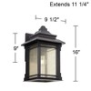Franklin Iron Works Hickory Point Rustic Farmhouse Outdoor Wall Light Fixture Walnut Bronze 16" Frosted Cream Glass for Post Exterior Barn Deck House - 4 of 4