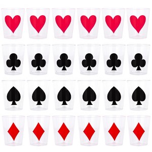 ArtCreativity Casino Themed 1 Oz Plastic Shot Glasses (Pack of 24) - 1 of 4