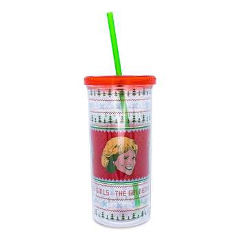 Silver Buffalo The Golden Girls Holiday Sweater Carnival Cup With Lid and Straw