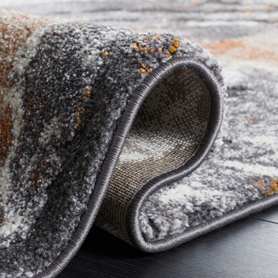 Cyrus Gray and Orange Abstract Shag Area Rug