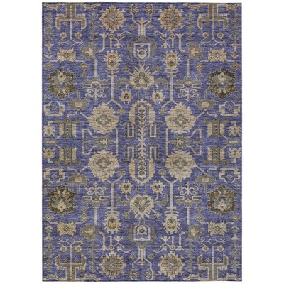 Purple Beige And Taupe Oriental Washable Indoor Outdoor Area Rug
