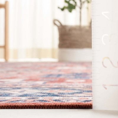 Arizona Blue Rust Washable Synthetic Area Rug 3' x 5'