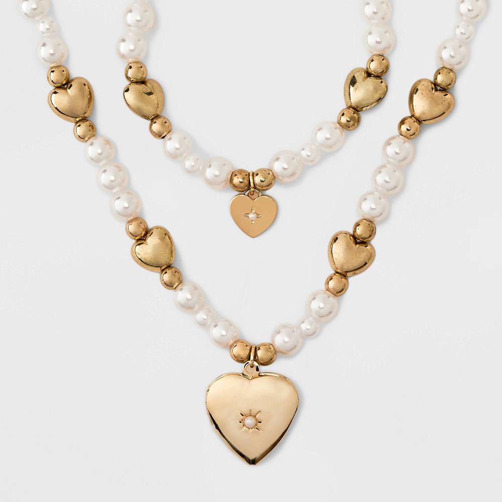 Assorted items earrings, hair clip, Toddler Girls' Pearl Heart Bracelet and Necklace Set …