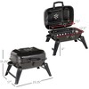 Kumasinova 14" Portable Charcoal Grill, Tabletop Small BBQ Grill for Outdoor Cooking, Camping, Tailgating, Enamel Coated, Vent, Folding Legs, Black - 3 of 4