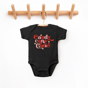 The Juniper Shop Candy Cane Cutie Stars Baby Bodysuit - 12 Month - Black - 1 of 3