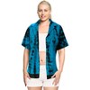 LA LEELA Women's Summer Casual Beach Hawaiian Short Sleeve Dressy Blouses Button Down Dress Tops Tee Shirts T Shirts for Women - 3 of 4