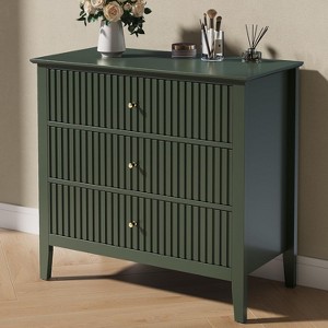 Heynemo 3 Drawer Dresser, Painted 30 Inch Tall Wood Nightstand with Storage, Wide Modern Chest of Drawers with Ball Bearing Slide - 1 of 4