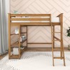Max & Lily Full Size High Loft Bed with Ladder and Bookcase, Solid Wood Frame, Space Saving, 400 lbs Weight Capacity, Easy Assembly - 2 of 4